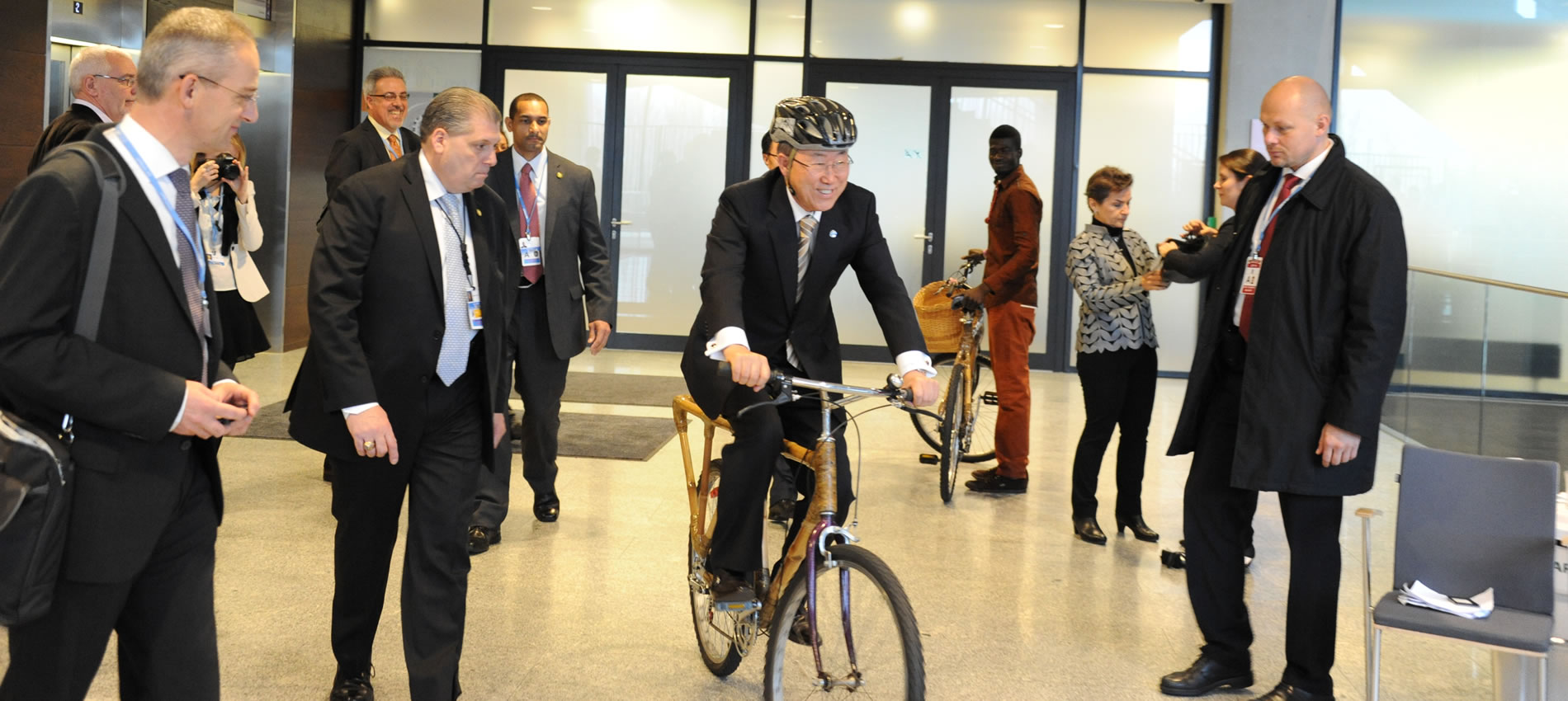 Formal UN Secretary General Ban Ki-Moon riding one of our bikes